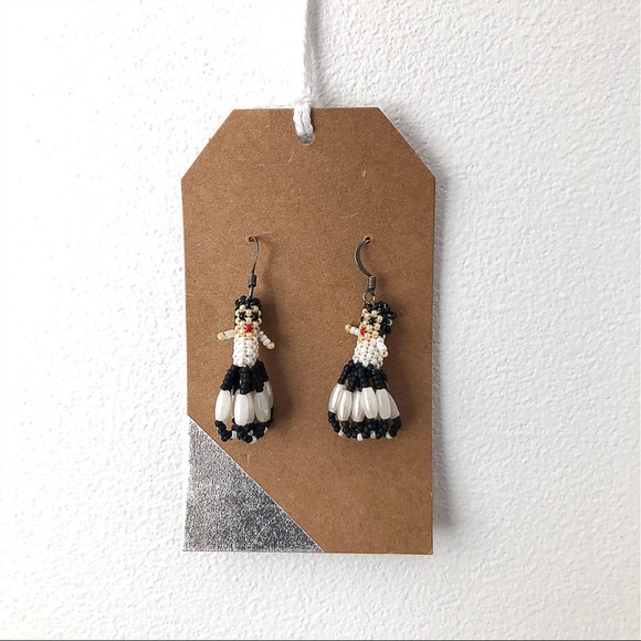 Handmade Beaded Dancin Ladies Tassel Earrings - Picture 2 of 3